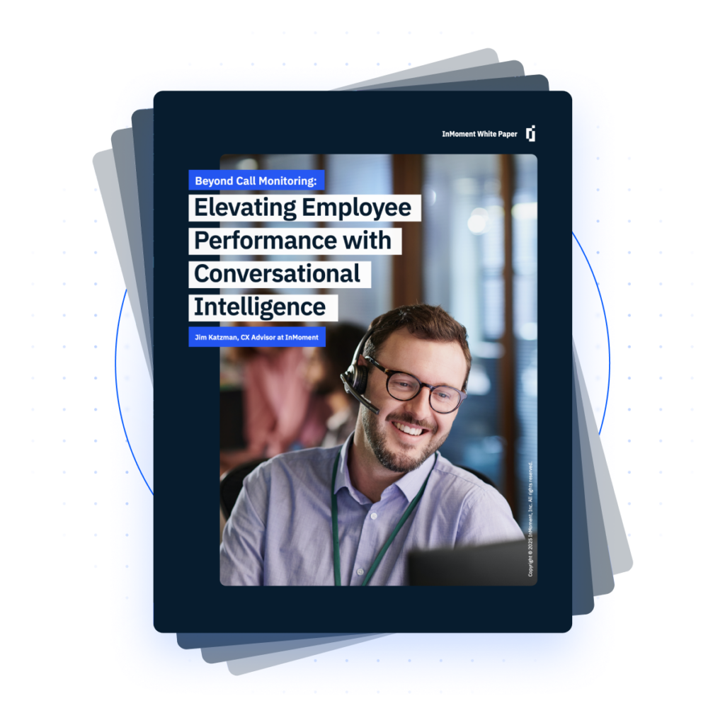 A thumbnail image of the cover page of the report, Beyond Call Monitoring: Elevating Employee Performance with Conversational Intelligence